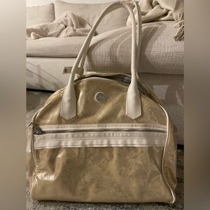 Gold & White Lululemon Gym Bag